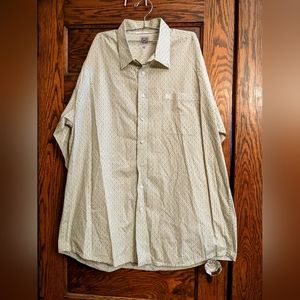 Cinch Long Sleeve Button Down Green & white, XXL